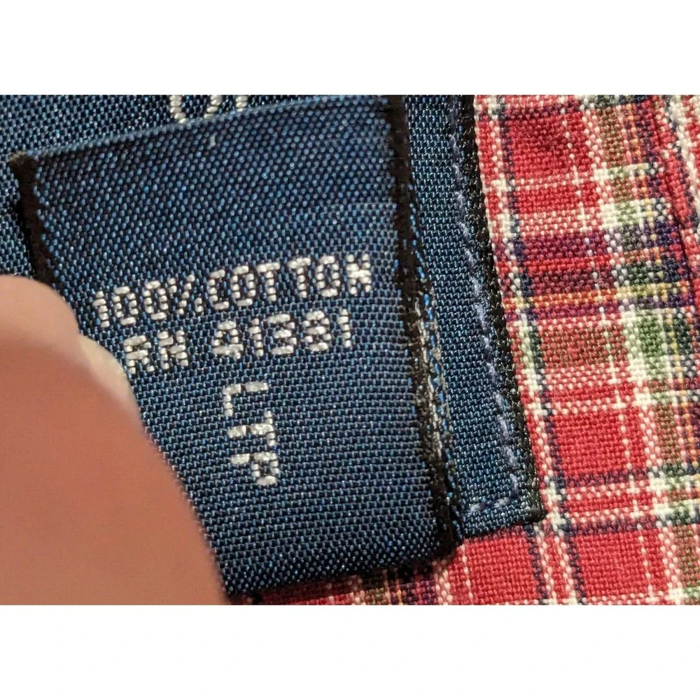 VTG POLO RALPH LAUREN CLASSIC FIT Men XL (17‎ 1/2) Red Plaid Cotton Shirt EUC